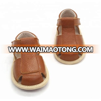 YAYA BABY 2018 dark brown wholesale baby sandals leather for boys