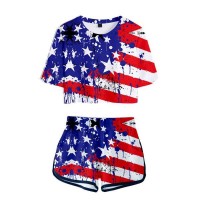 New fashion kid clothing set for girl summer children kids girls 4th of july outfit young girl sports clothes sets wholesale